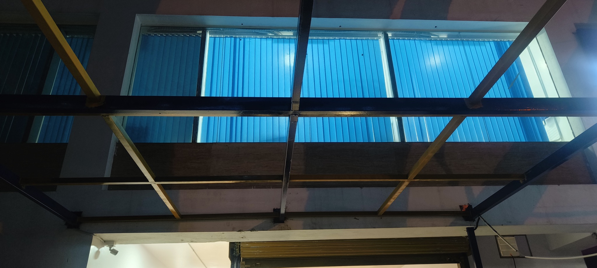 Steel Railing Night-Time Installation